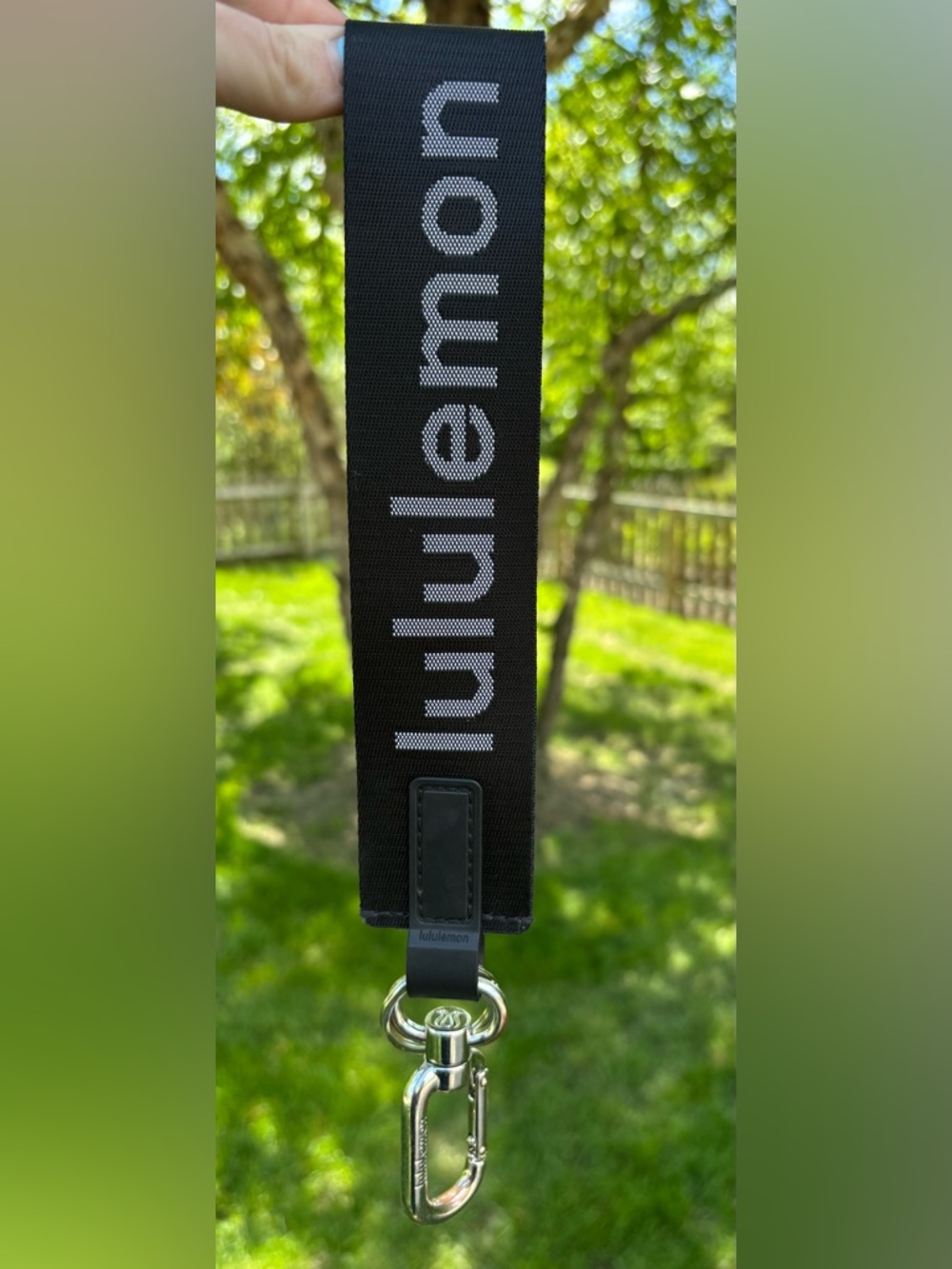 Lululemon Black/White/Silver Never Lost Keychain with Ring